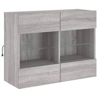 mueble tv - mesa de tv de pared con luces led gris sonoma 785x30x605 cm