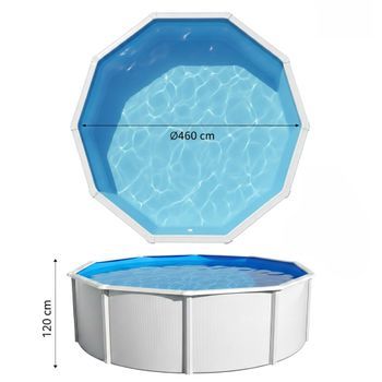 Piscina Acero Qp Mundial Toi Redonda 120cm Monobloc Arena 4m3h Pvc 30/100 -  Diámetro 460 Redonda