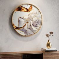 reloj de pared redondo en fibra de madera multicolor o cm 60x5