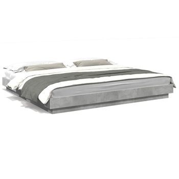 Estructura De Cama Madera De Ingeniería Gris Hormigón 180x200cm Vidaxl