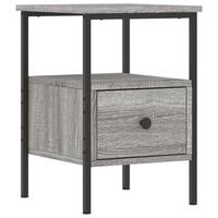 mesita de noche con cajon y estante 34 x 36 x 50 cm madera contrachapada gris dec034589