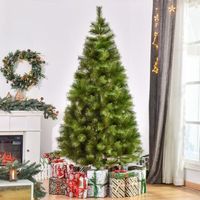 arbol de navidad artificial de pet metal homcom 90x90x210 cm - verde