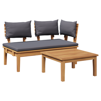 Conjunto De Banco De Jardín De 2 Uds De Madera Maciza De Teak Cfw460027