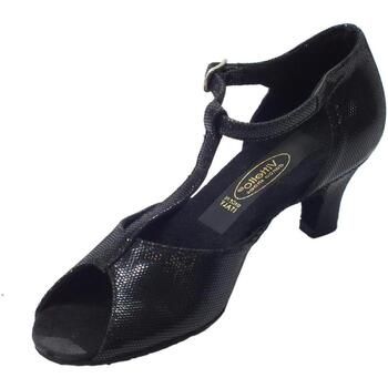 Vitiello Dance Shoes Zapatos de tacón Sandalo l.a. satinato nero para mujer