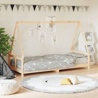 cama individual  cama infantil  estructura de cama para ninos madera maciza de pino 80x200 cm cfw915869