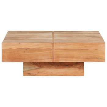 Mesa De Centro De Madera Maciza De Acacia 80x80x28 Cm