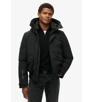 Superdry para hombre. M5011908A Cazadora bómber acolchada City negro (XL), Casual, Poliéster Reciclado, Sostenible