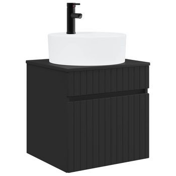 Vanidad De Lavabo Montada En La Pared Negro 49 X 44,5 X 65 Cm Vidaxl