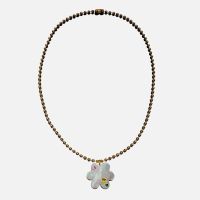 notte superbloom mother of pearl and gold-plated necklace