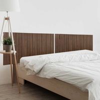 dhome cabecero de madera reciclada dm para camas de 180 estilo palet vertical dual dividido en 2 piezas cama palet herrajes incluidos 180cm dual nogal madera