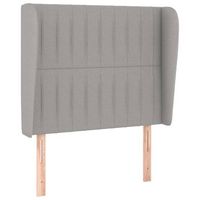 cabecero accesorio para dormir mueble de dormitorio con borde lateral 93 x 23 x 118128 cm tela gris claro tdl0205091