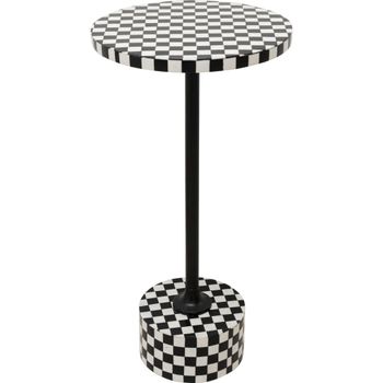 Mesa auxiliar negra y blanca con acero negro Ø25c