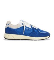 pepe jeans para hombre pms60036 zapatillas de piel marlon divided azul 44 plano ante cordones casual