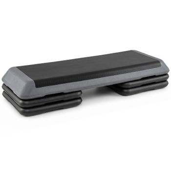 Costway Plataforma Step para Ejercicios Aeróbicos con Altura Ajustable Base Antideslizante Portátil para Casa Oficina Carga 250kg Gris