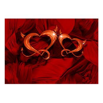 Papel Pintado 3d - Dos Corazones (150x105 Cm)