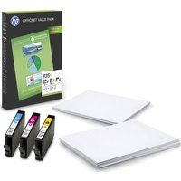 hp 935xl cyan magenta  yellow ink cartridges with photo paper - value pack cyan