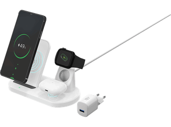 Cargador móvil inalámbrico - ISY IWQ-2020 20W Wireless FC 3 in 1, Universal, Blanco