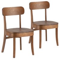 pack 2 sillas color nogal madera maciza