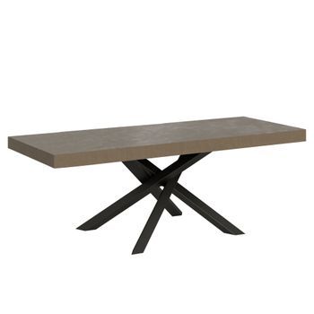 Mesa Extensible Volantis Premium Gris Paloma 160/264x90 Cm Con Patas Antracita