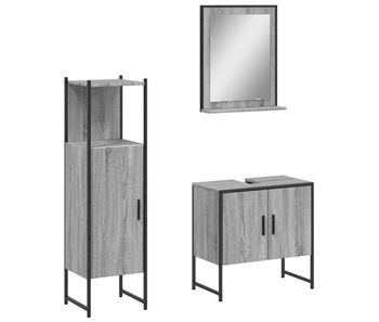 Vidaxl set de muebles de baño 3 pzas madera contrachapada gris sonoma