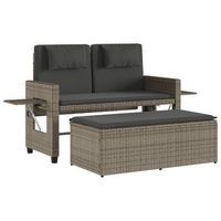 sillon reclinable de jardin  silla de jardin  silla de exterior con cojines ratan sintetico gris