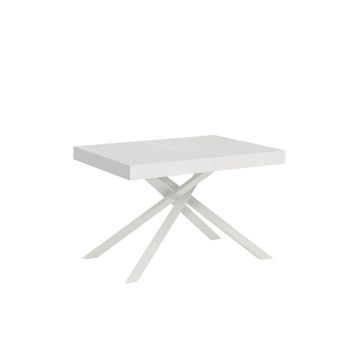 Mesa Extensible 90x120/224 Cm Karida Fresno Blanco Patas Blanca