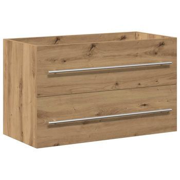 Mueble Para Lavabo De Baño, Estilo Artesanal, Roble, 80x38,5x48 Cm, Madera De Ingeniería Vidaxl