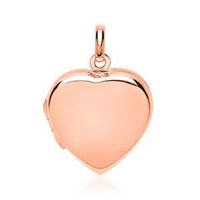 medallon de corazon pulido chapado en oro rosa