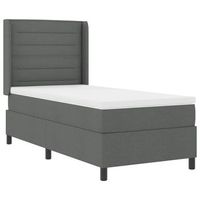 cama box spring led con colchon gris oscuro 90 x 200 cm tela vidaxl