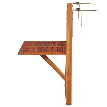 Mesa De Balcón Colgante Madera De Acacia Maciza 64,5x44x80 Cm