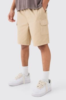 Pantalón Corto Cargo Holgado, Beige