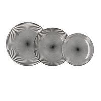 vajilla porcelana 18 piezas - 6 personas quid miami - negro apto microondas