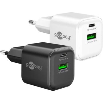 Cargador USB Goobay 20W 2 Puertos USB-A y USB-C GaN Power Delivery Quick Charge