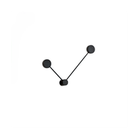 lampara de pared eclipsia negra - 325x520x64mm 2xgx53 - aplique de pared metalico de dos brazos - brazo largo a la derecha