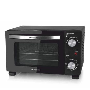 Horno Sobremesa Haeger Kiko 10L 45cm 800W Temporizador Puerta Doble Vidrio Negro