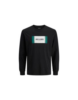 Camiseta Jack and Jones Jjhayato Ls Crew Hombre Negro