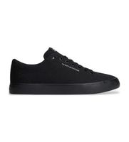 tommy hilfiger para hombre fm0fm05817 zapatillas de lona con logo negro 44 tela plano cordones casual