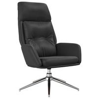 sillon de relax de cuero autentico negro vidaxl