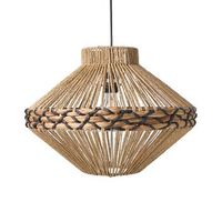 lampara colgante con pantalla trenzada de cuerda de papel lampara de techo boho natural rabacca