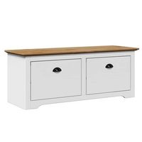 banco de recibidor bodo blanco y marron 114x40x45 cm vidaxl
