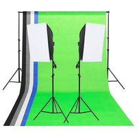 kit iluminacion de estudio fotografico con fondos y softboxes vidaxl