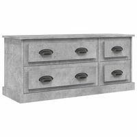 mueble de tv madera contrachapada gris hormigon 100x355x45 cm vidaxl