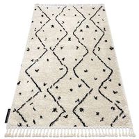 alfombra berber tetuan b751 zigzag crema franjas bereber marroqui sha 160x220 cm