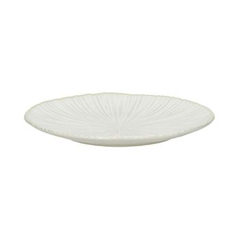 Plato de postre de porcelana blanca