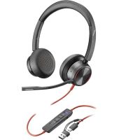 auriculares poly blackwire 8225 con cable usb-c cancelacion de ruido activa oficina negros