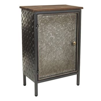 Mesita De Metal Y Madera De 1 Puerta