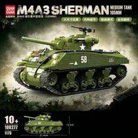 quan guan 100277 m4a3 sherman - bloques de construccion de tanque mediano 1175 piezas ladrillos de ensamblaje diy juguete coleccionable