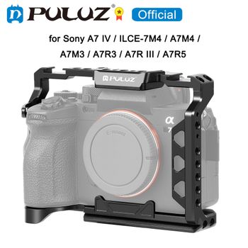 Jaula de Aleación de Aluminio PULUZ para Cámara, Estabilizador para Sony A7 IV / ILCE-7M4 / A7M4 / A7M3/ A7R3 / A7R III / A7R5, Jaula Metálica para Cámara