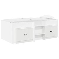 marco de cama loft con armario con almacenamiento 3 uds blanco vidaxl
