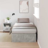 vidaxl cama con almacenamiento con puerta gris concreto 100 x 200 cm